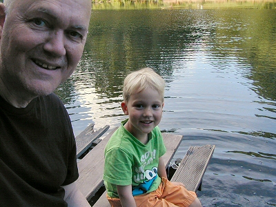 June 6, 2011 at river Leine (or was it Ihme?), Hannover with grandson #3