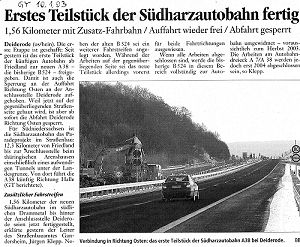Göttinger Tageblatt 10.01.2003; zum Vergrößern bitte anklicken !
