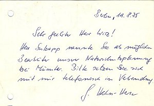 Einladung Hahn-Herse vom 11.08.1975 zum Vorstellungsgespräch