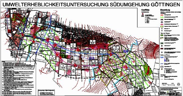 Bewertungs- und Konfliktkarte der Umwelterheblichkeitsuntersuchung