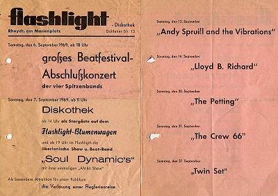 Diskothek 'flashlight' Rheydt, September 21, 1969; click to enlarge!