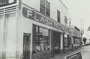 Flash Record Shop on W. Adams Boulevard in Los Angeles, May 1975; source: Juke Blues #2 (October 1985), p. 10; photographer: Norbert Hess