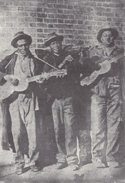 Henry Williams, Eddie Anthony, and   P E G   L E G   H O W E L L 1920s; source: http://jasobrecht.com/atlanta-bluesmen-peg-leg-howell-gang/