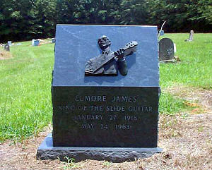 Elmore James' Grave at the New Missionary Baptist Church Cemetery near Ebenezer, Holmes County, Mississippi; source: http://www.findagrave.com/cgi-bin/fg.cgi?page=gr&GRid=5766; photographer: Jeff Buchwald
