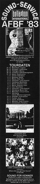ad in Blues Forum Nr. 11/1983, p. 25; click to enlarge!