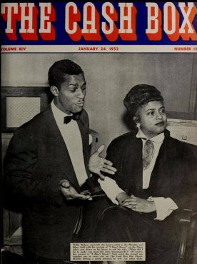 W I L L I E   M A B O N   with Mrs. Mabon; 'The Cash Box' magazine, Vol. XIV, January 24, 1953, No. 18
