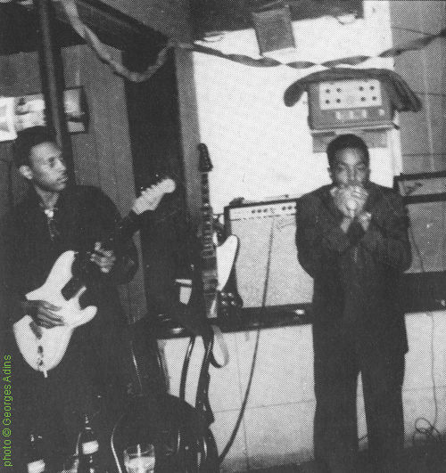 Magic Sam & Shakey Jake at Silvio's, Chicago, IL, 1966; source: Block 72 (oct/nov/dec '89), p. 30; photographer: Georges Adins