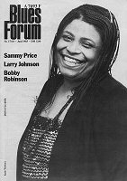 Katie Webster, March 12, 1985, Berlin, Germany; source: Front cover of Blues Forum Nr. 17/18 (Juni 1985); photographer: Norbert Hess