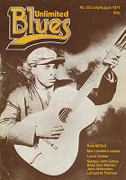 Blind Willie McTell on the front cover of Blues Unlimited #125 (July/Aug. 1977); click to enlarge!