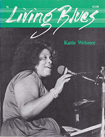Katie Webster; source: Front cover of Living Blues #74 (march/april 1987); photographer: Norbert Hess