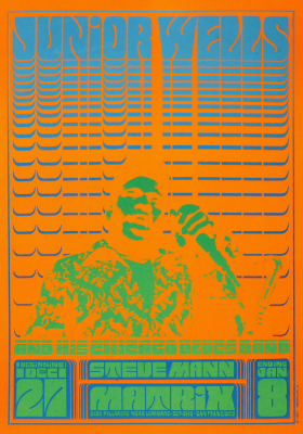 1966 FILLMORE Poster 'Junior Wells and his Chicago Blues Band / Steve Mann Matrix'