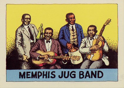 M E M P H I S   J U G   B A N D (Ben Ramey, Will Shade, Charles Polk, Will Weldon); source: Robert Crumb's 'Heroes Of The Blues' - A set of 36 cards # 21 (Yazoo Records. Inc.)