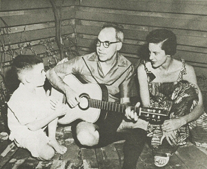 Hermes Nye with family in the fifties; from notes to Folkways FA 2128; click to enlarge!