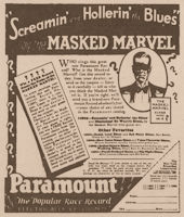 September 14, 1929 advertisement for Paramount 12805 in The Chicago Defender; source: Samuel Charters: The Bluesmen - The story and the music of the men who made the Blues.- New York (Oak Publications) 1967, p. 47