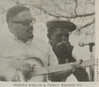 Snooks Eaglin & Percy Randolph; source: Living Blues 8 (1972), p. 31; photographer: James LaRocca