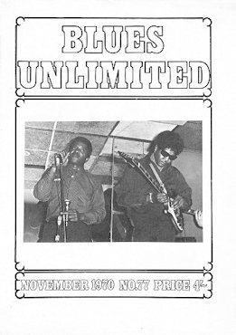 'Mojo Buford & Sonny Boy Rogers' March 13, 1970; source: Front cover of Blues Unlimited Nr. 77 (November 1970); photographer: Jeff Titon (photo is reversed left to right!); click to enlarge!