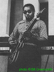 Louis Myers; source: Blues Unlimited #113 (May/June 1975), p. 7; photographer: Bill Greensmith; click to enlarge!
