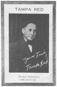 Tampa Red's business card (front)<br>, most likely fall of 1937; source: Blues Unlimited 131/132 (September/December 1978), p. 44 ('Courtesy  Mrs. Rossel Marshall')