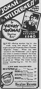 Chicago Defender advertisement for 1927 Vocalion 1140; source: Back cover of Herwin LP H 208; click to enlarge!