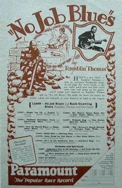 R A M B L I N'   T H O M A S; source: 1992 repro of original Paramount ad in Chicago Defender, March 31, 1928; click to enlarge!