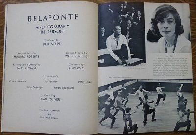 Program 'Belafonte and Company in Person, featuring Joan Toliver', 1963