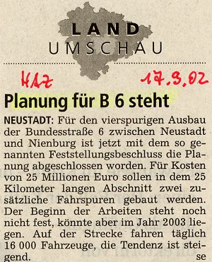 aus: Hannoversche Allgemeine Zeitung vom 17. September 2002, S. 16