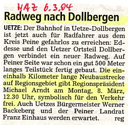 Hannoversche Allgemeine Zeitung vom 06.03.2004